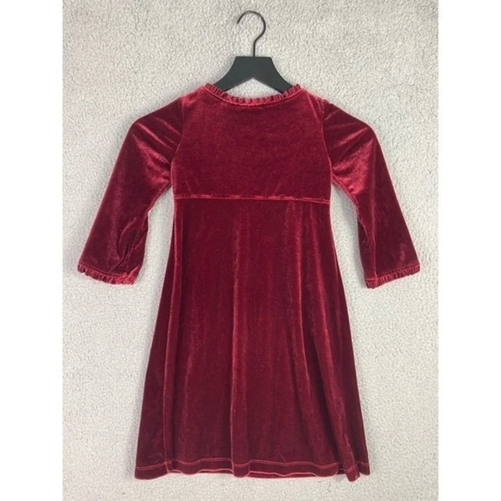 Girls Size 5 Red Suede Christmas Winter Dress Holiday Festive Fashion Maroon‎